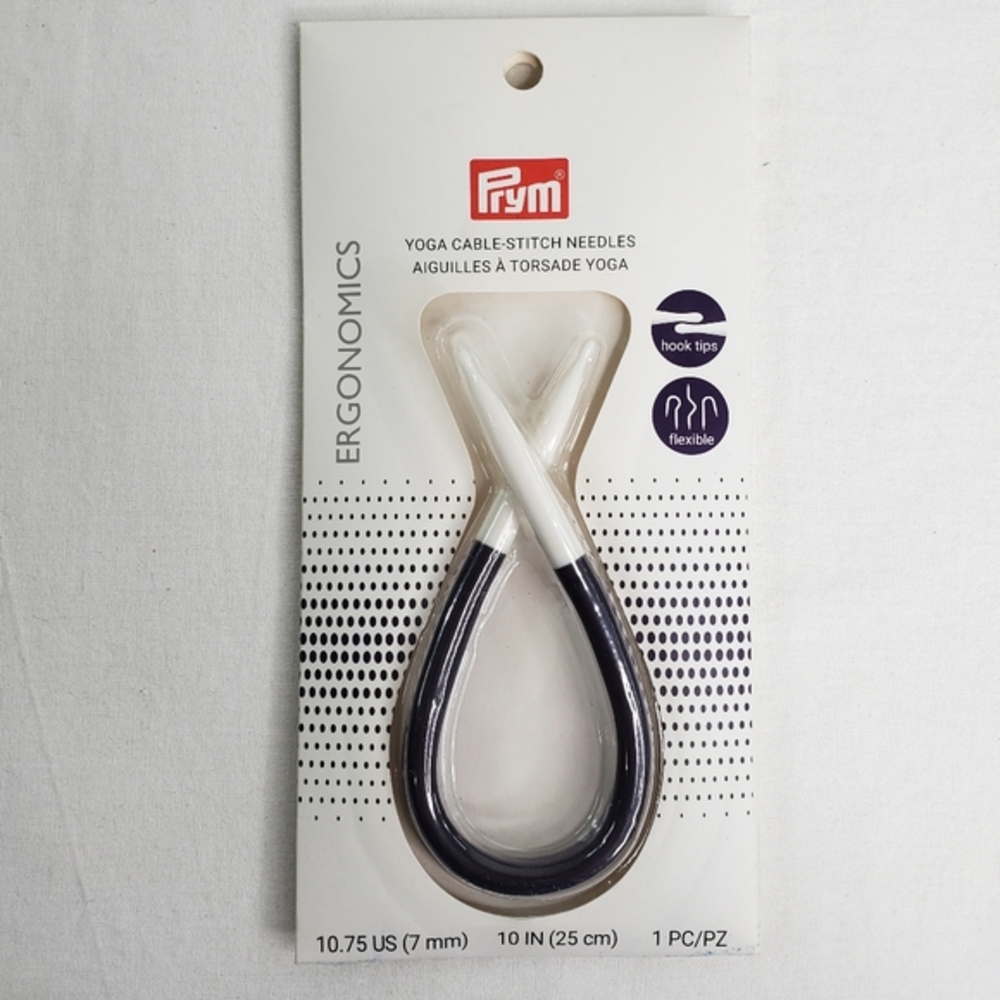 Ergonomics Yoga Cable-Stitch Needles - Black and White